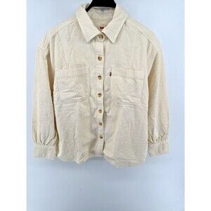 Levis Jacket Womens Plus Size L Cream Corduroy Trucker Red Tab Ladies